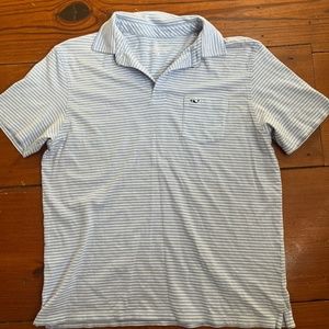 Vineyard Vines men’s baby blue stripe polo- small